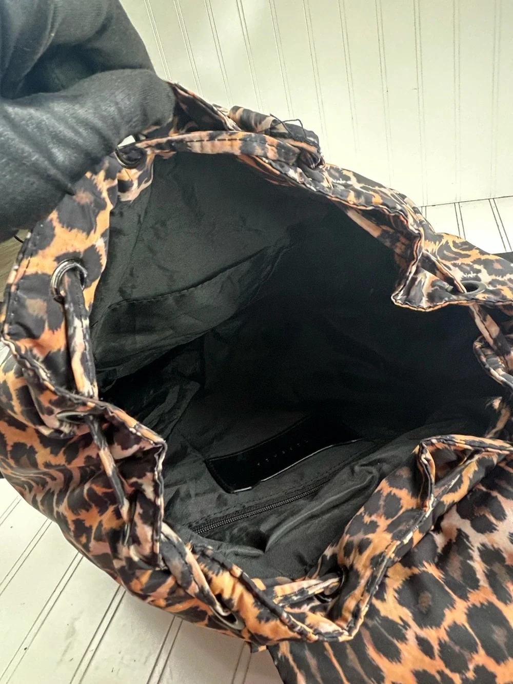 Topshop Chic Vintage Y2K Leopard Print Nylon Streetwear Backpack Women’s